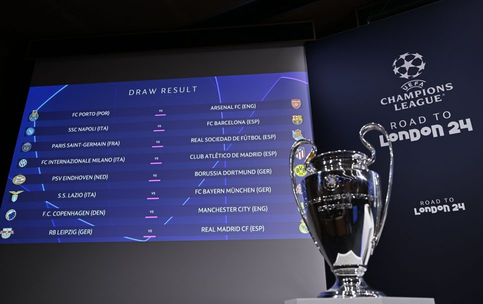 Imagen del sorteo de la Champins / Foto: @UEFA