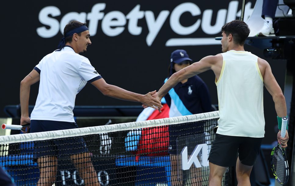 Alcaraz junto a Sonego en Australia / Fuente: ATP