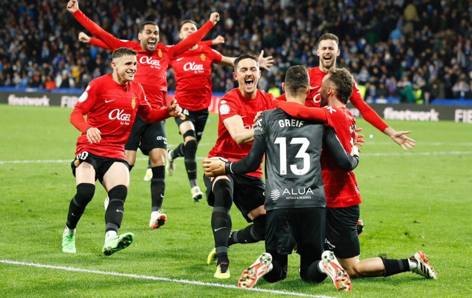 Los jugadores del Mallorca celebran el pase a la final de la Copa del Rey. / Fuente: IMAGO / CordonPress