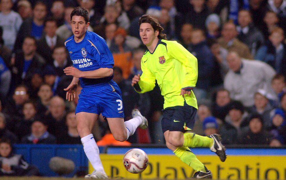 Un miércoles 22 de febrero de 2006, Lionel Messi jugó el primer gran partido de su trayectoria europea en Stamford Bridge. | Fuente: Imago/Colorsport.