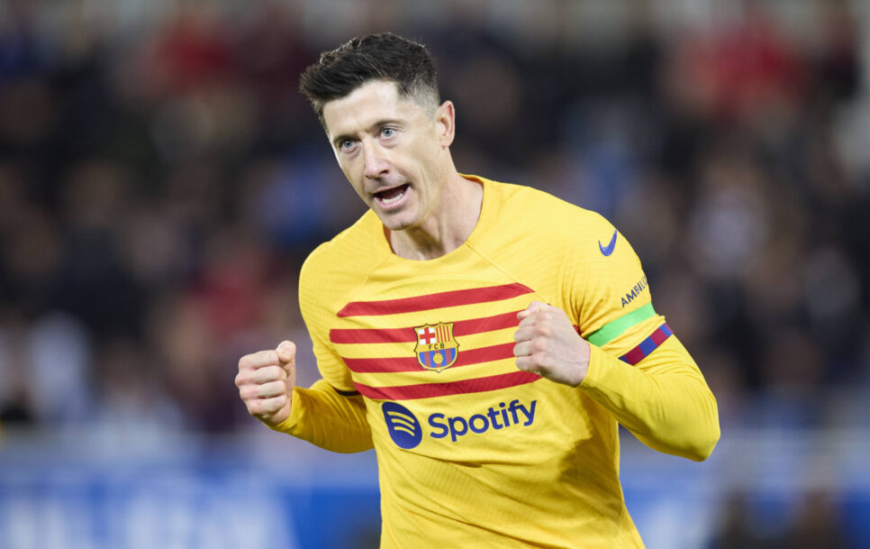 Lewandowski marcó ante el Celta su gol número 50 con la camiseta del Barça. / Fuente: Ricardo Larreina Amador – IMAGO