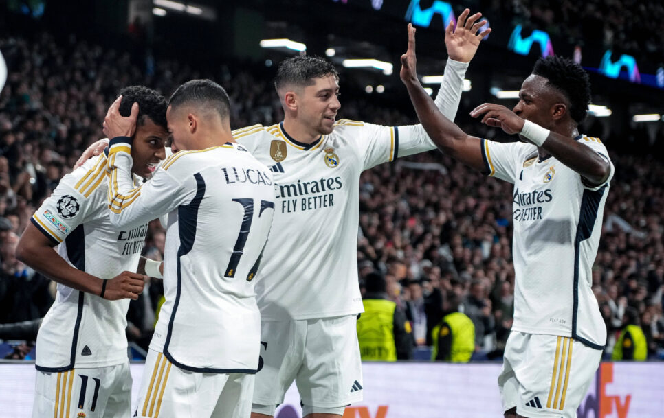 El Real Madrid celebrando un gol en el Bernabéu ante el Braga / Fuente: Imago