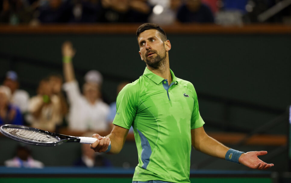 Novak Djokovic durante su último encuentro en Indian Wells / Fuente: Imago