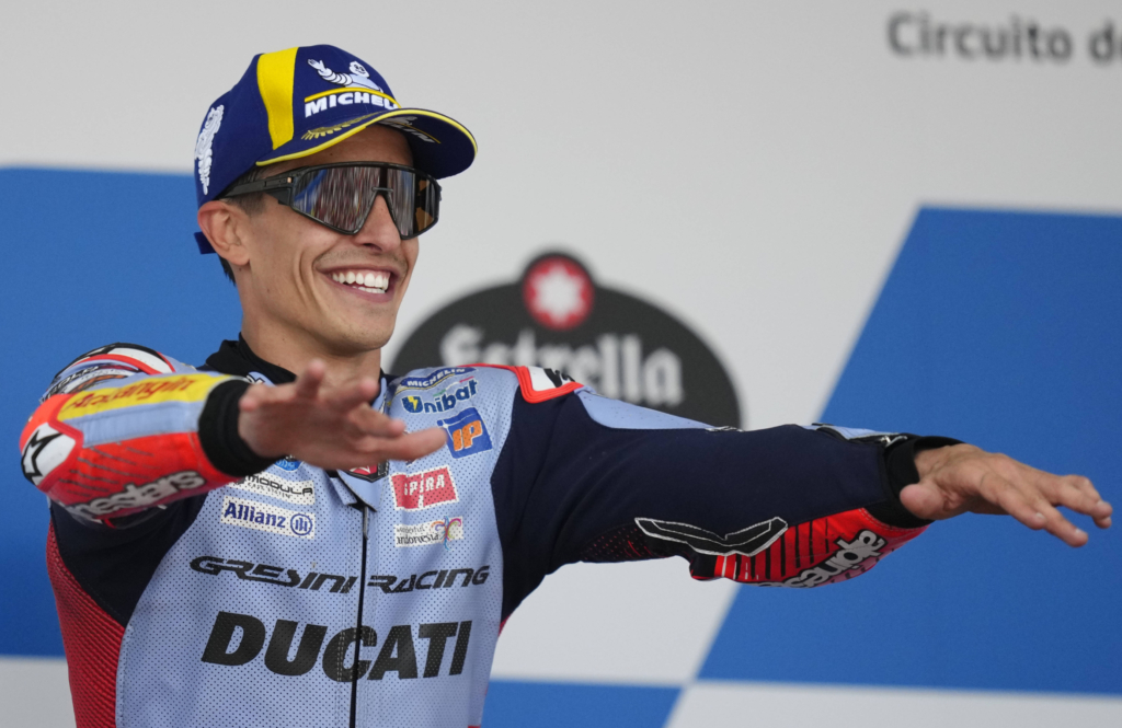 Márquez, feliz tras volver al podio de MotoGP 558 dais después. / Foto: Jose Breton - IMAGO / NurPhoto