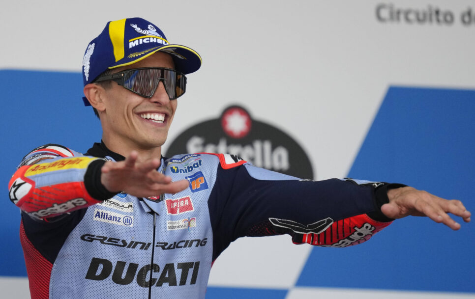 Márquez, feliz tras volver al podio de MotoGP 558 dais después. / Foto: Jose Breton – IMAGO / NurPhoto