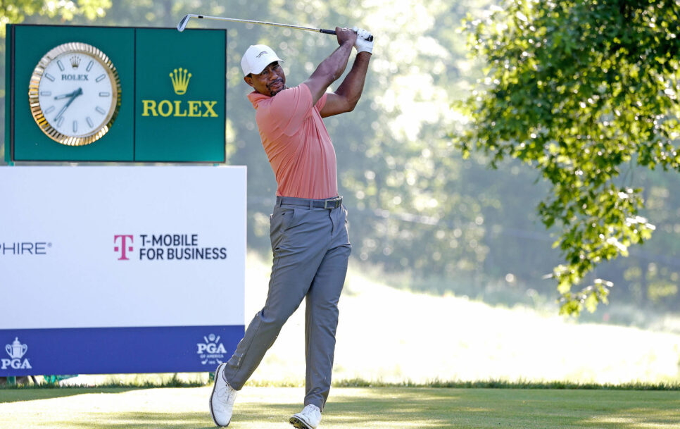 Tiger Woods en acción en el PGA Championship 2024. / Foto: Brian Spurlock – IMAGO / Icon Sportswire