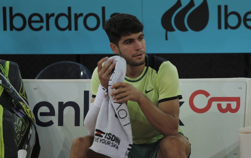 Carlos Alcaraz (SPA) vs Andrey Rublev (RUS) during Mutua Madrid Open Masters Series Madrid in Madrid on Wednesday, 01 Ma