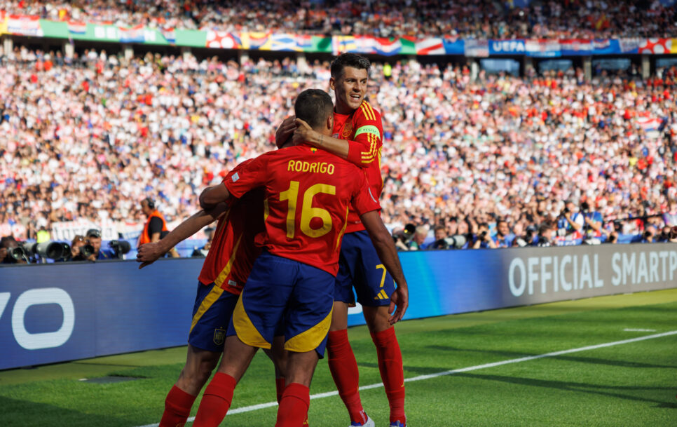 España celebra uno de sus goles contra Croacia en la Eurocopa | Fuente: Imago