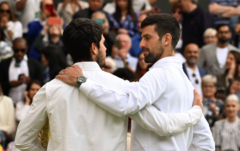 Carlos Alcaraz y Novak Djokovic en Wimbledon 2023 / Fuente: Imago