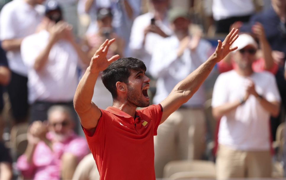 Carlos Alcaraz celebrando su pase a la final de los Juegos Olímpicos / Fuente: Imago